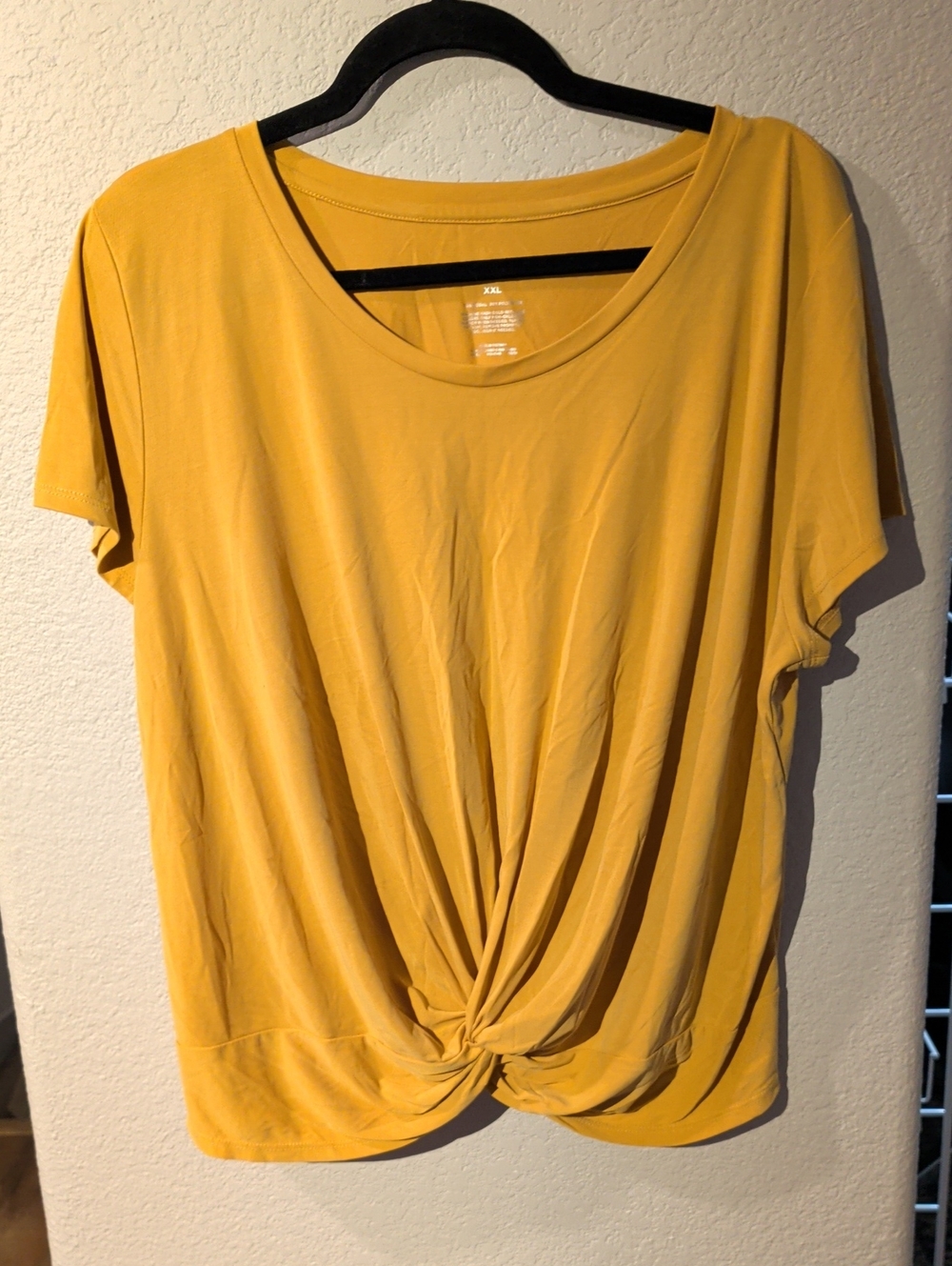 Arizona Jean Company Mustard Twist-Front Short Sleeve Tee